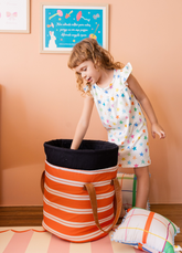 Cesto Organizador - Listrado Carmim